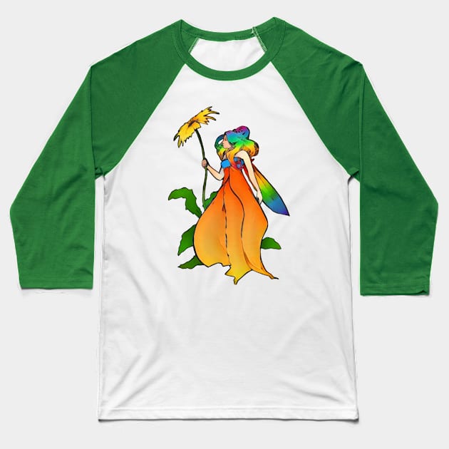 Garden Fairy Baseball T-Shirt by AlondraHanley